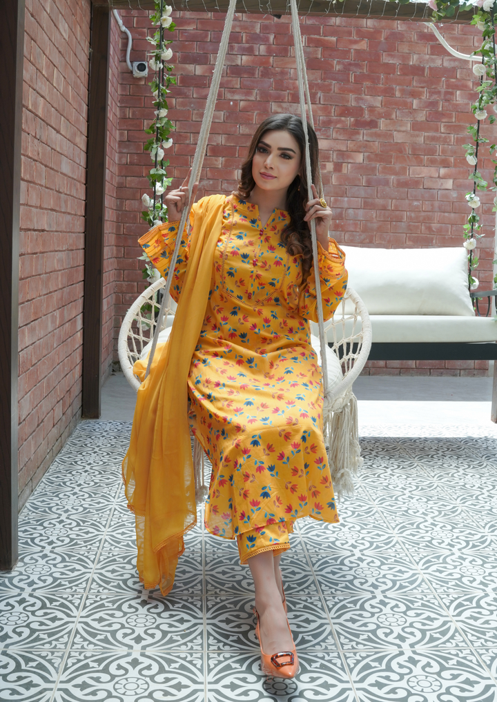 3Pc Digital Print Lawn with Crinkle Chiffon Dupatta PRINT-R24-0007
