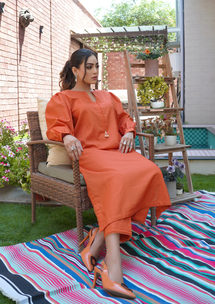 2Pc Golden Stripe Maisuri Lawn SOLID-R24-0001