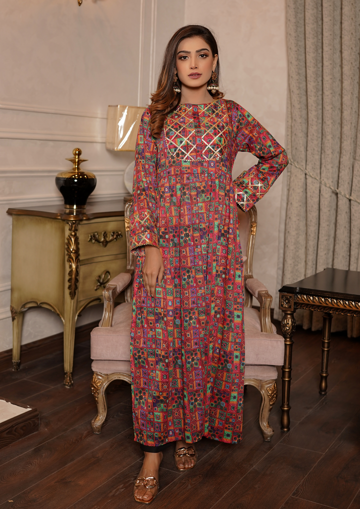 1Pc Printed Lawn Long Tunic PRINT-J24-0006