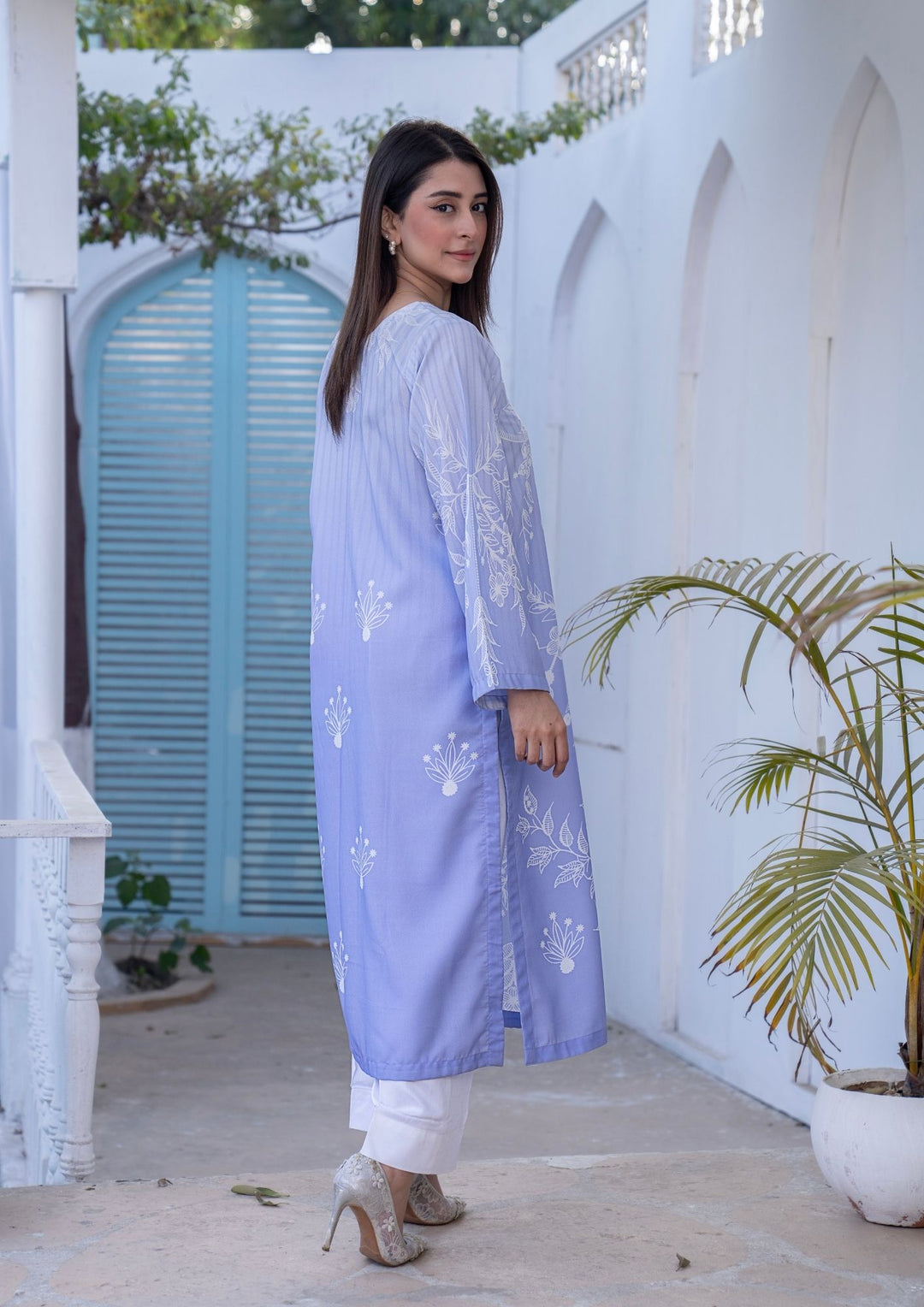 2Pc Digital Print Arabic Silk Lawn JUPITER-S26-0010