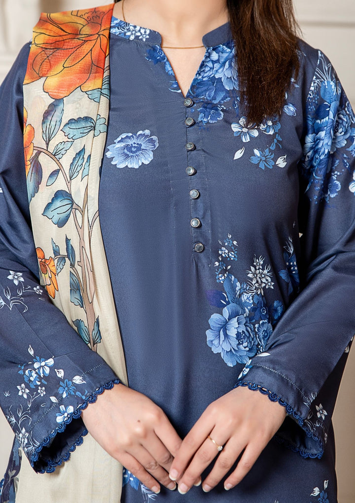3Pc Printed Arabic Silk Lawn with Chiffon Dupatta Gulmeena-G26-0001