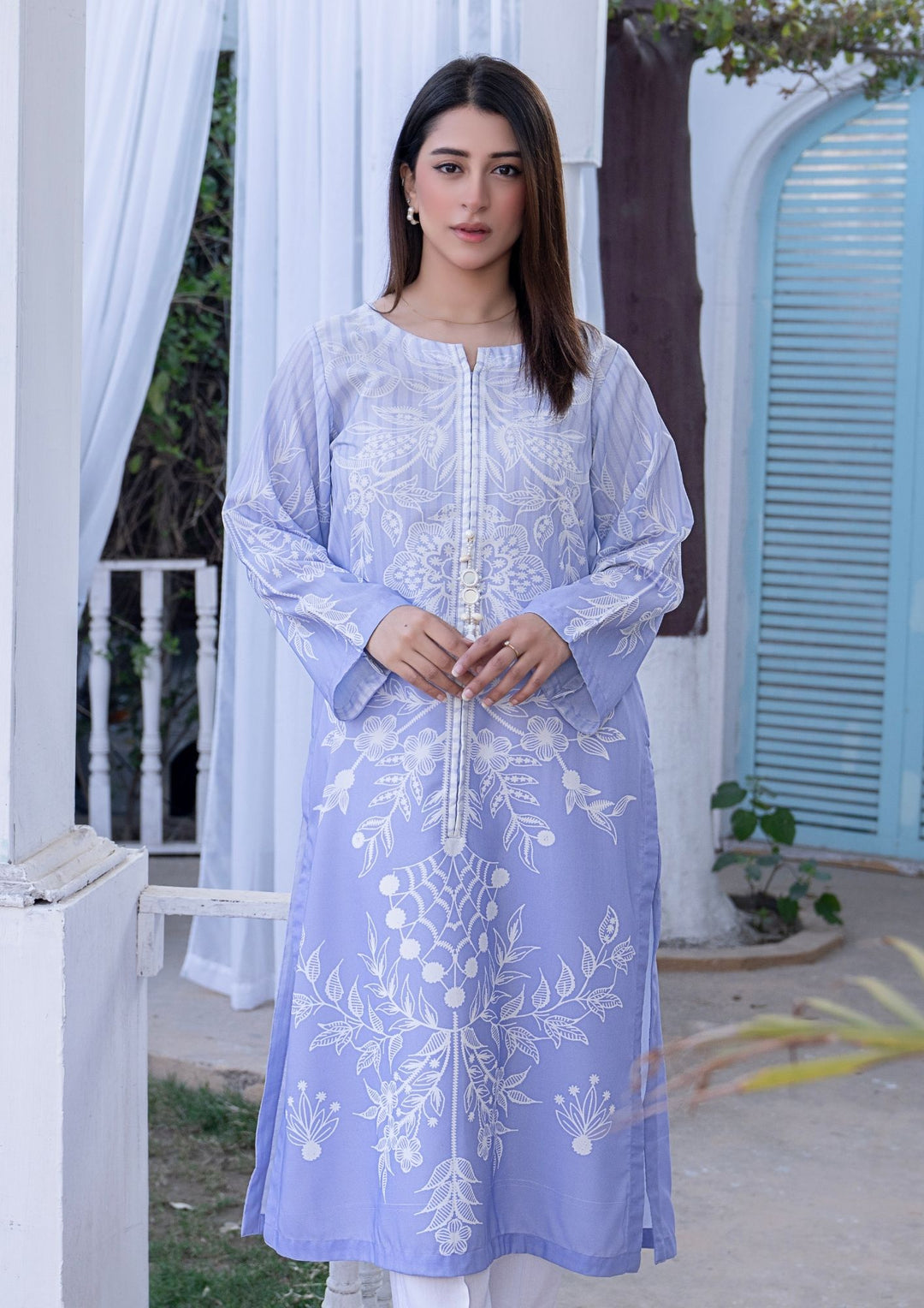 2Pc Digital Print Arabic Silk Lawn JUPITER-S26-0010