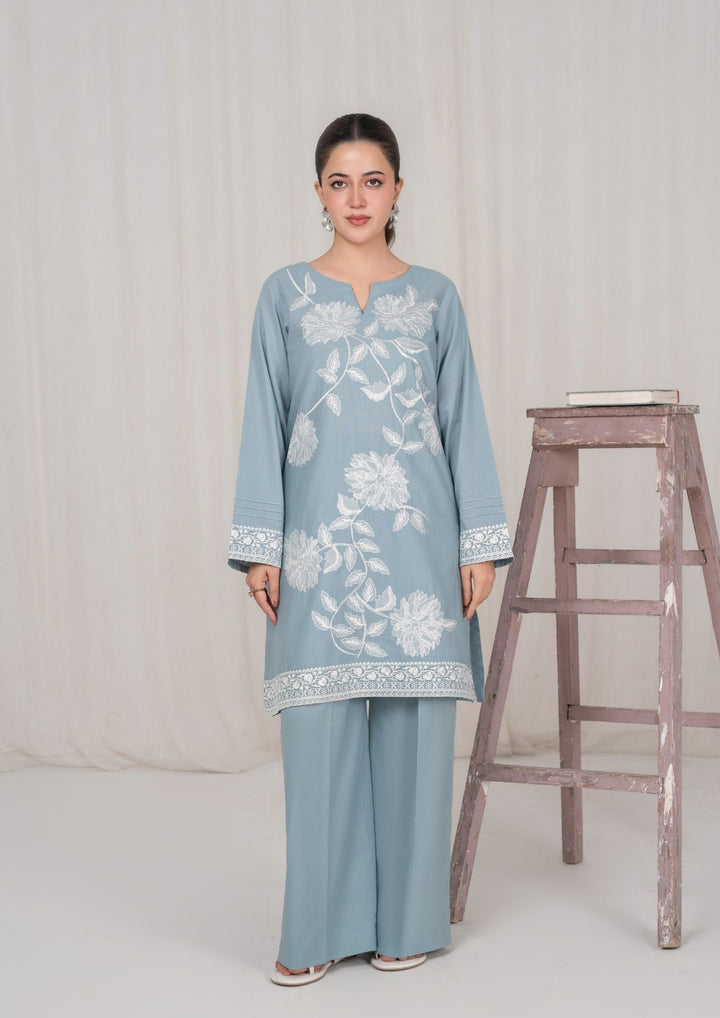 2Pc Ice Blue Embroidered Lawn RIW-R26-0016