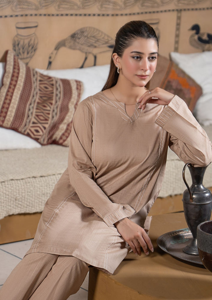 2Pc Cotton Lawn Sand Beige ROZ-R26-0008