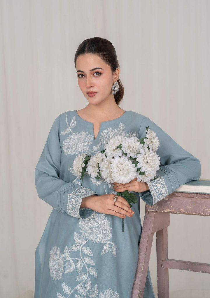 2Pc Ice Blue Embroidered Lawn RIW-R26-0016