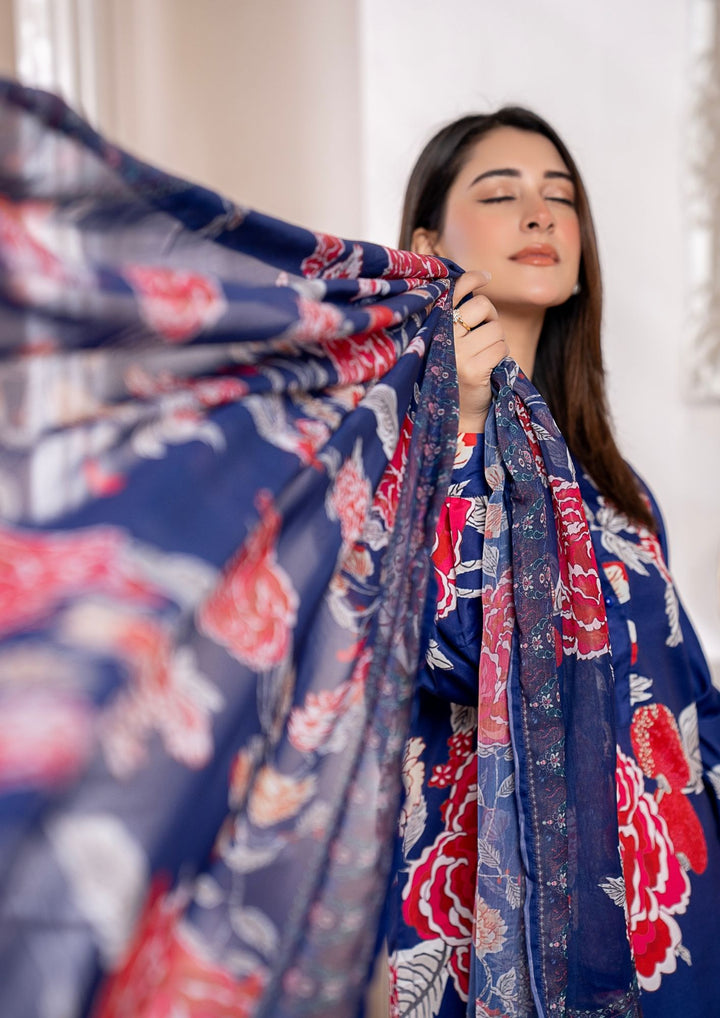 3Pc Printed Arabic Silk Lawn with Chiffon Dupatta Gulmeena-G26-0002
