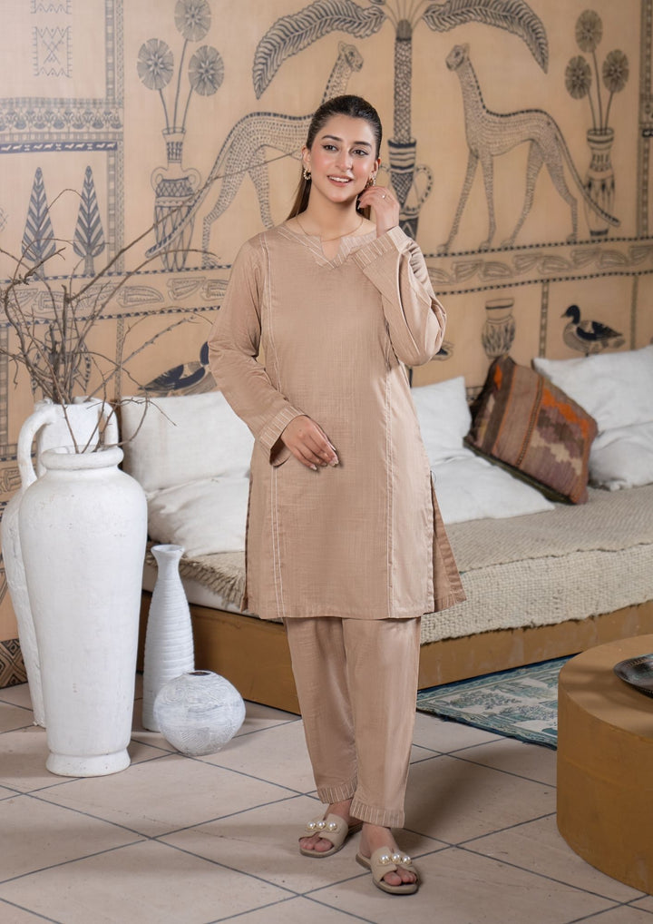2Pc Cotton Lawn Sand Beige ROZ-R26-0008