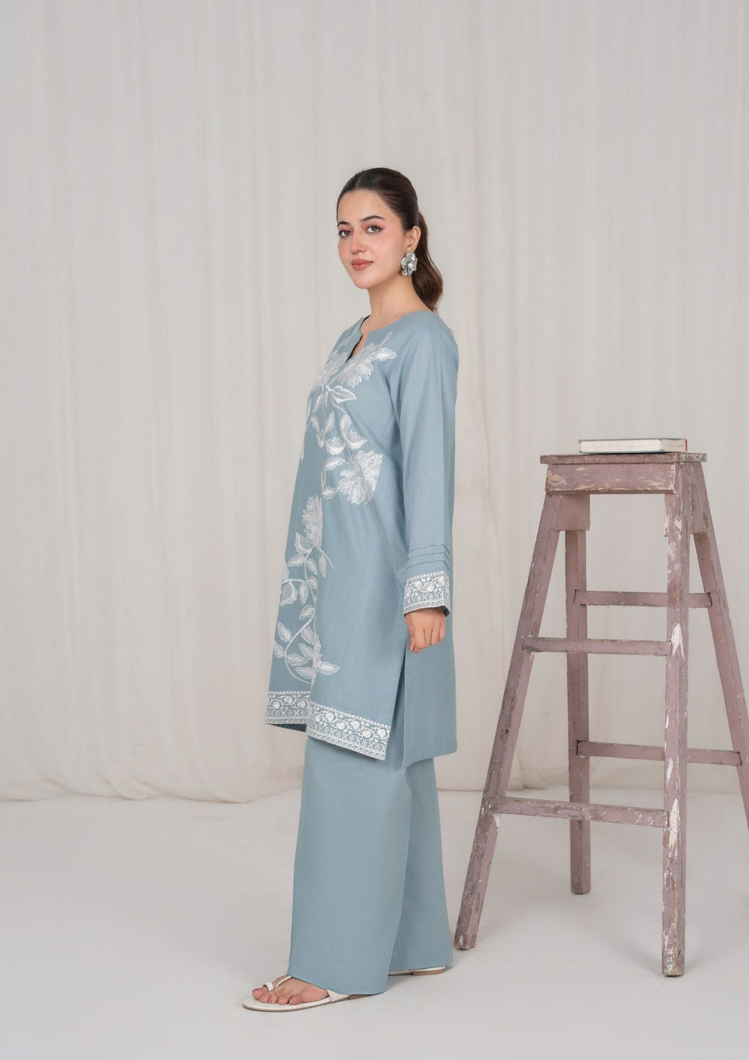 2Pc Ice Blue Embroidered Lawn RIW-R26-0016