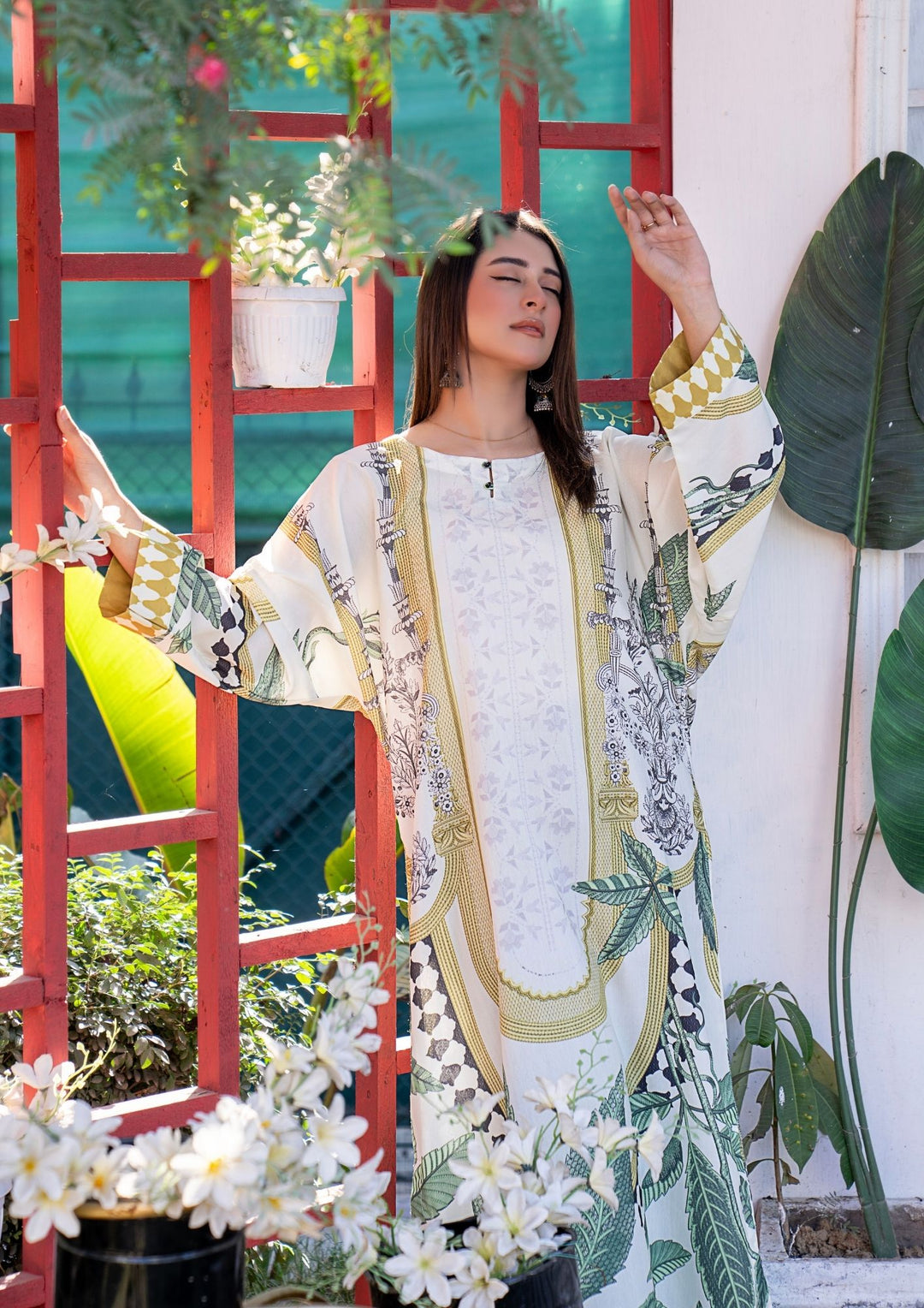 2Pc Digital Print Arabic Silk Lawn JUPITER-S26-0011