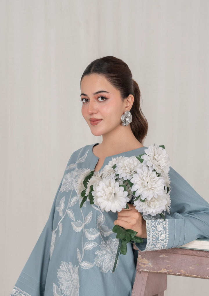 2Pc Ice Blue Embroidered Lawn RIW-R26-0016