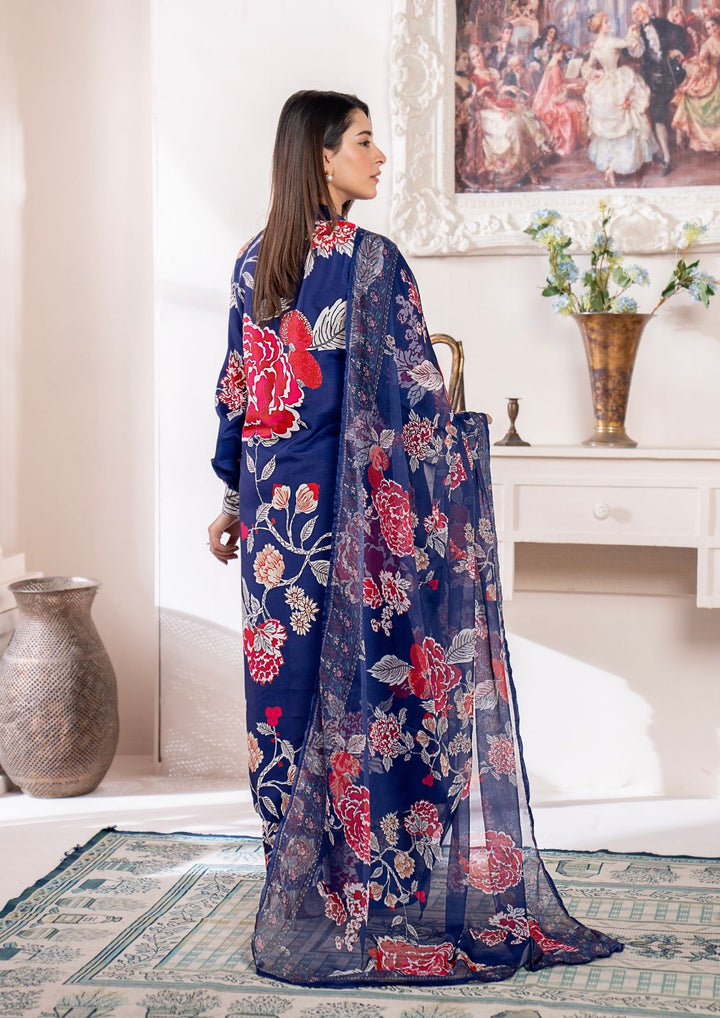 3Pc Printed Arabic Silk Lawn with Chiffon Dupatta Gulmeena-G26-0002