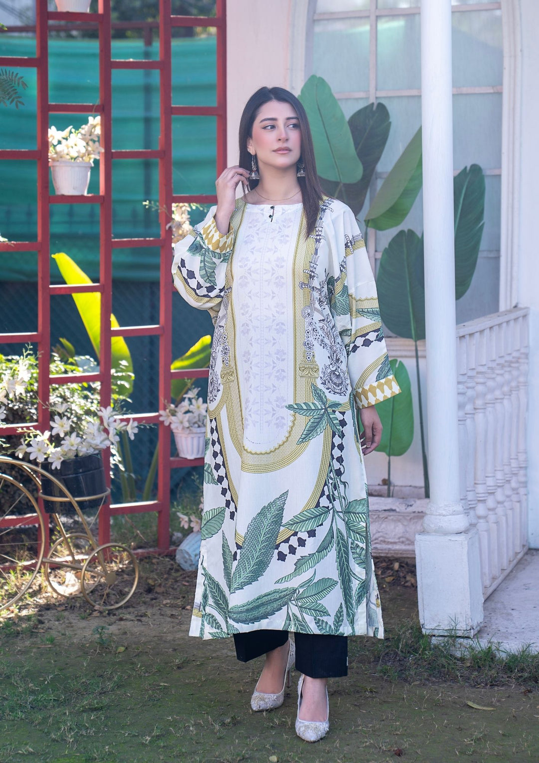 2Pc Digital Print Arabic Silk Lawn JUPITER-S26-0011