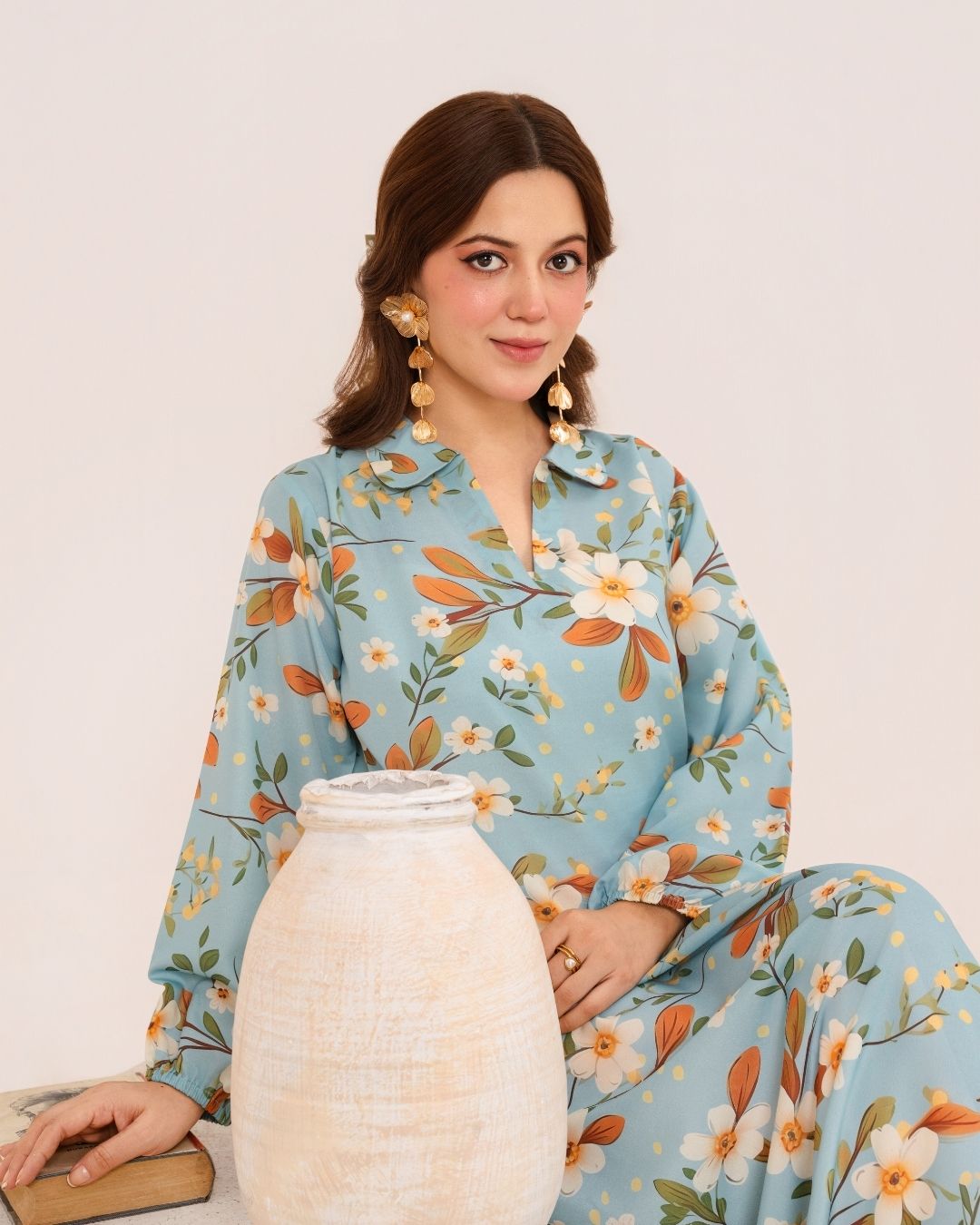 1Pc Digital Print Swiss Silk Long Tunic JUPITER-F25-0038