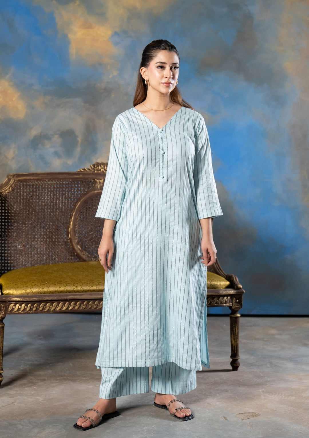 2Pc Bubble Lawn Ice Blue ROZ-R26-0017