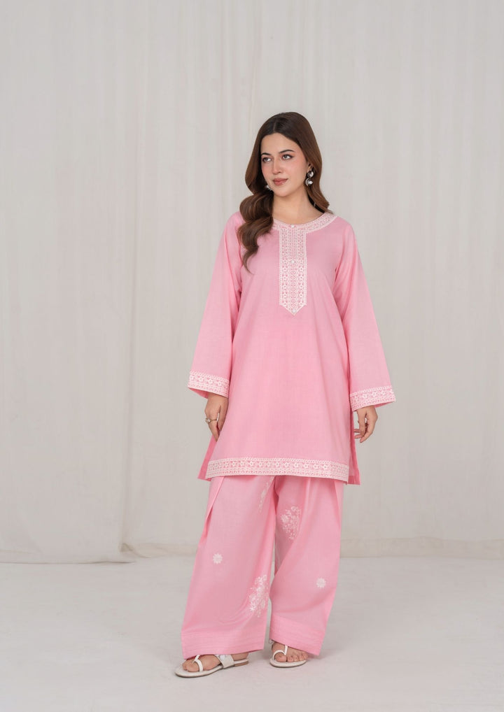 2Pc Peachish Pink Embroidered Lawn RIW-R26-0017