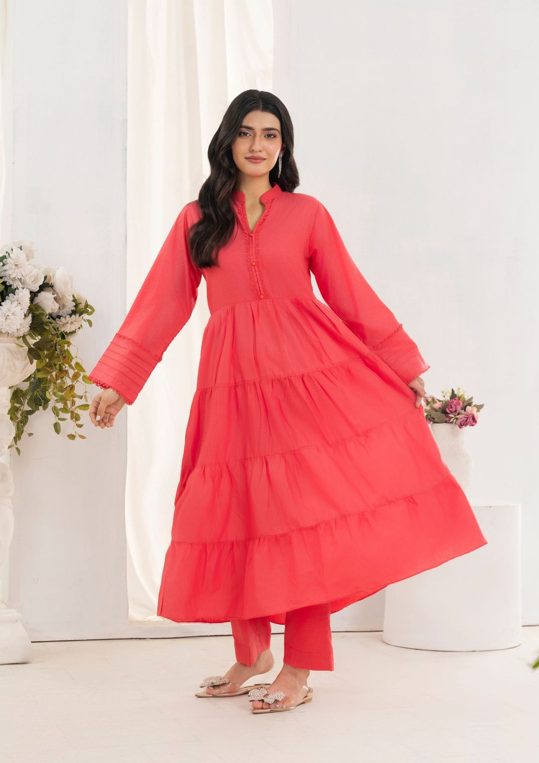2pc Cotton Frock Set Rozana-S25-0015