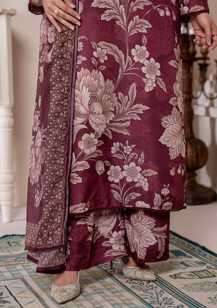 3Pc Printed Arabic Silk Lawn with Chiffon Dupatta Gulmeena-G26-0003