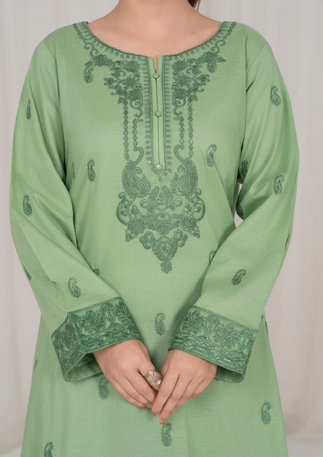 3Pc Pistachio Embroidered Lawn with Chiffon Dupatta RIW-R26-0002