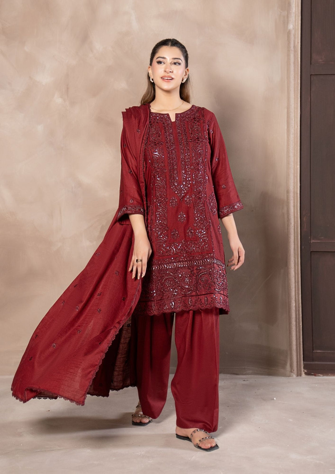 3Pc Embroidered Khaddar AMLT-W26-0002