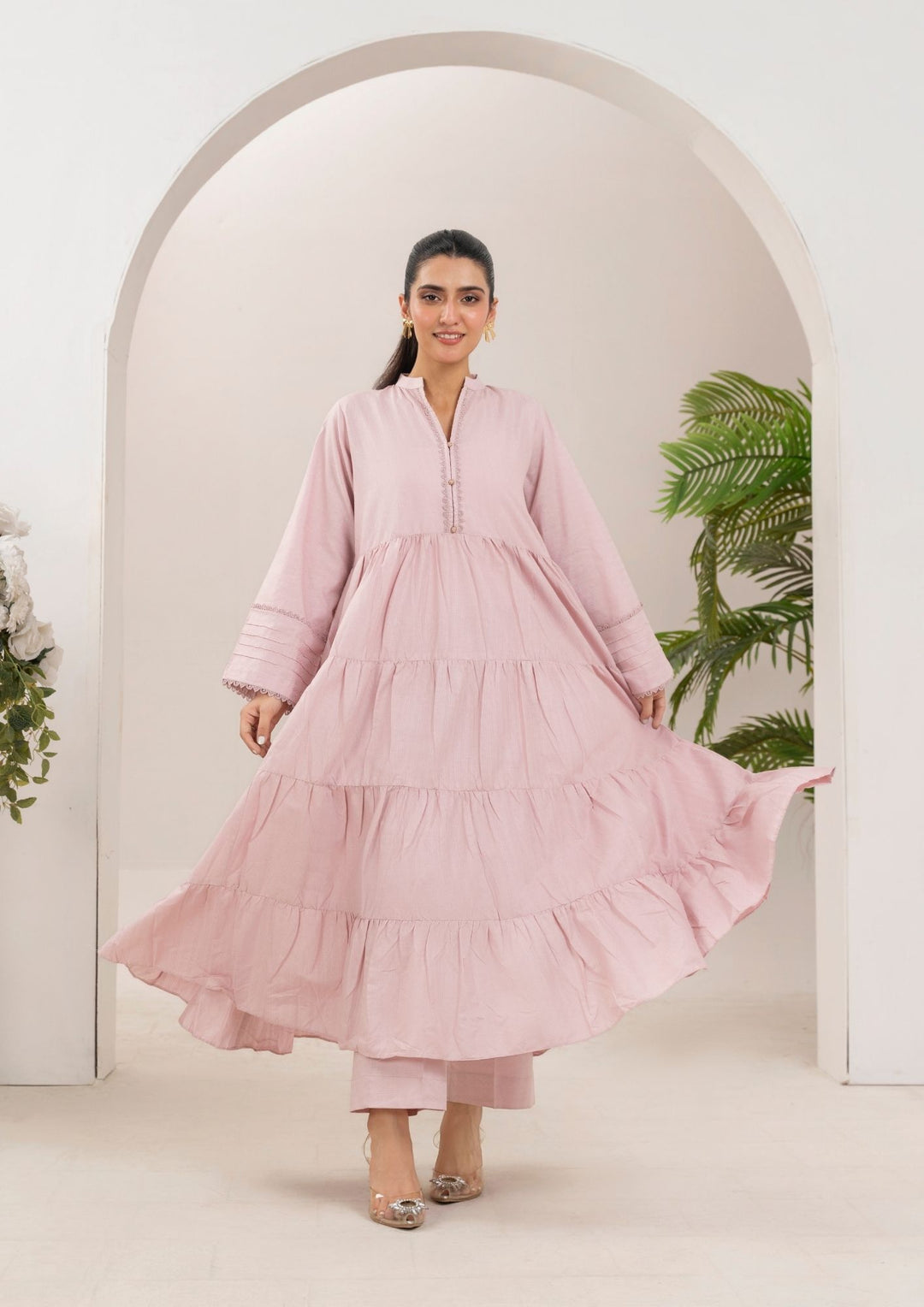 2pc Cotton Frock Set Rozana-S25-0016