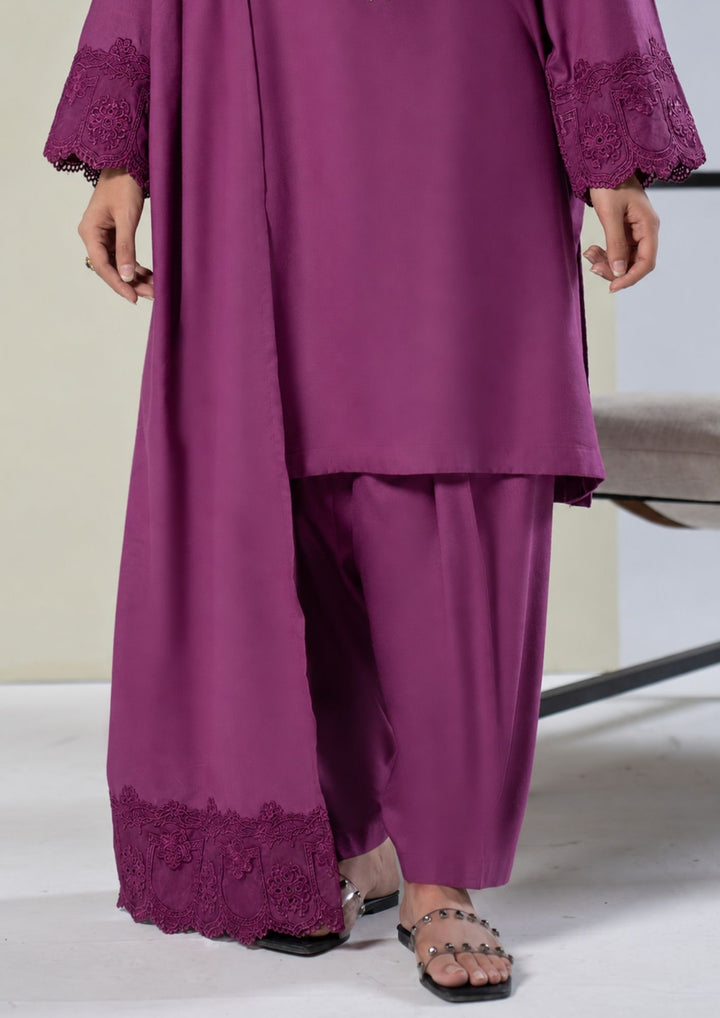 3Pc Embroidered Alpine Karandi Magenta SAY-W26-0020