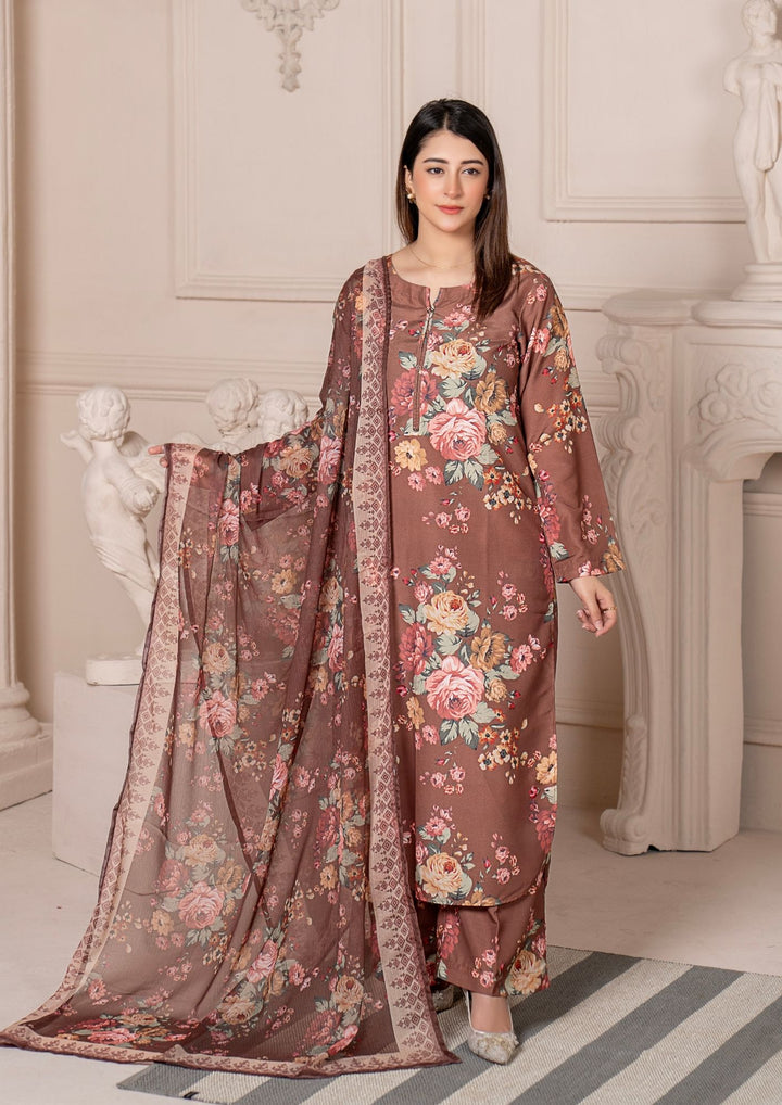 3Pc Printed Arabic Silk Lawn with Chiffon Dupatta Gulmeena-G26-0006