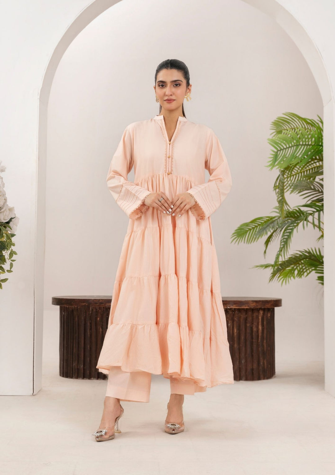 2pc Cotton Frock Set Rozana-S25-0017