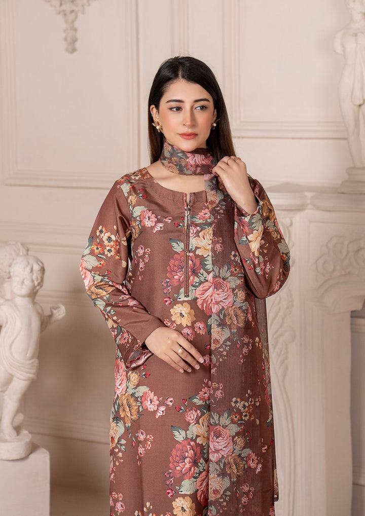 3Pc Printed Arabic Silk Lawn with Chiffon Dupatta Gulmeena-G26-0006