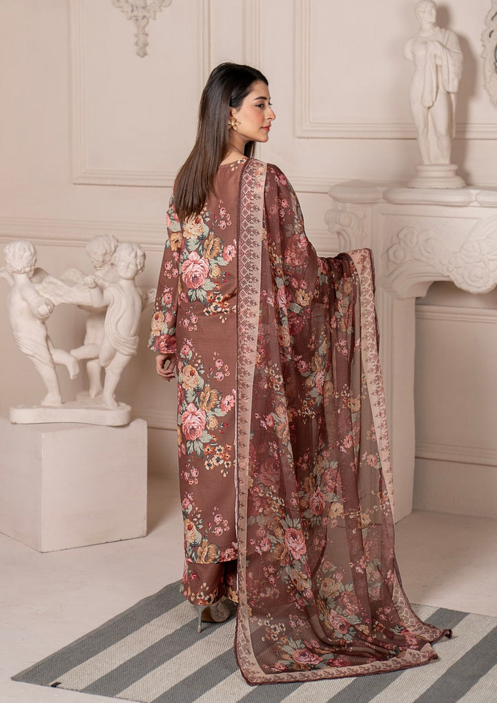 3Pc Printed Arabic Silk Lawn with Chiffon Dupatta Gulmeena-G26-0006