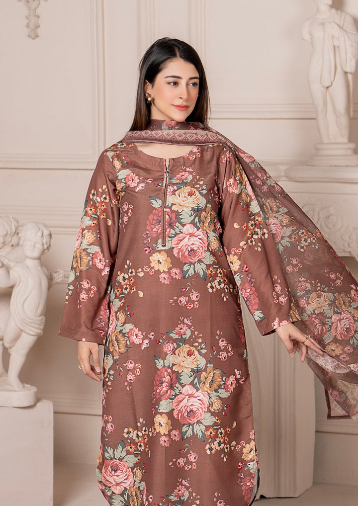 3Pc Printed Arabic Silk Lawn with Chiffon Dupatta Gulmeena-G26-0006