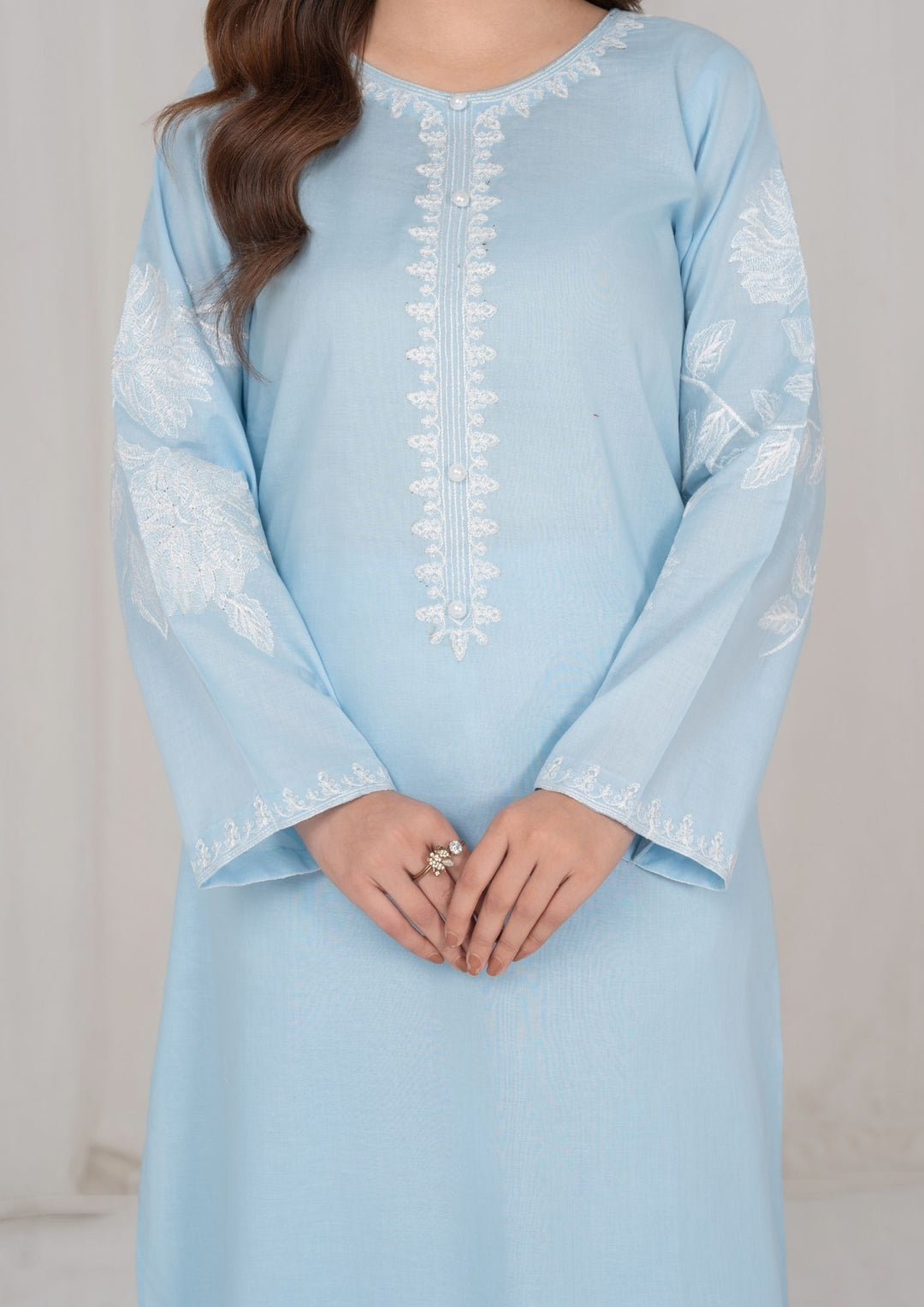 2Pc Ice Blue Embroidered Lawn RIW-R26-0019