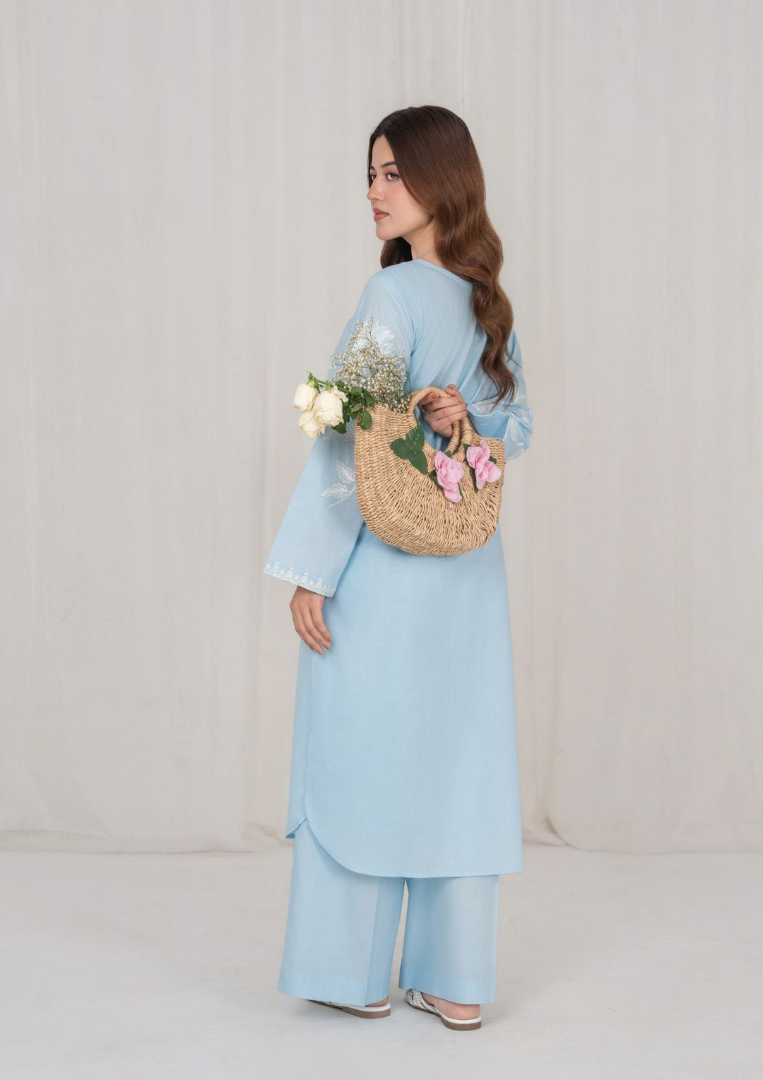 2Pc Ice Blue Embroidered Lawn RIW-R26-0019