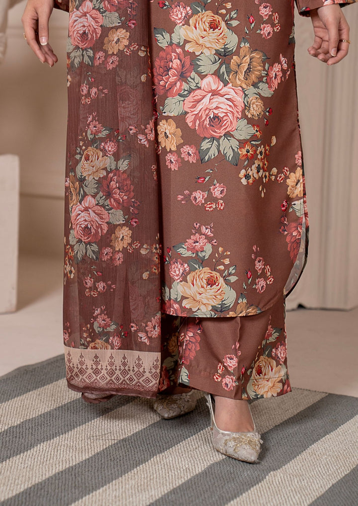 3Pc Printed Arabic Silk Lawn with Chiffon Dupatta Gulmeena-G26-0006