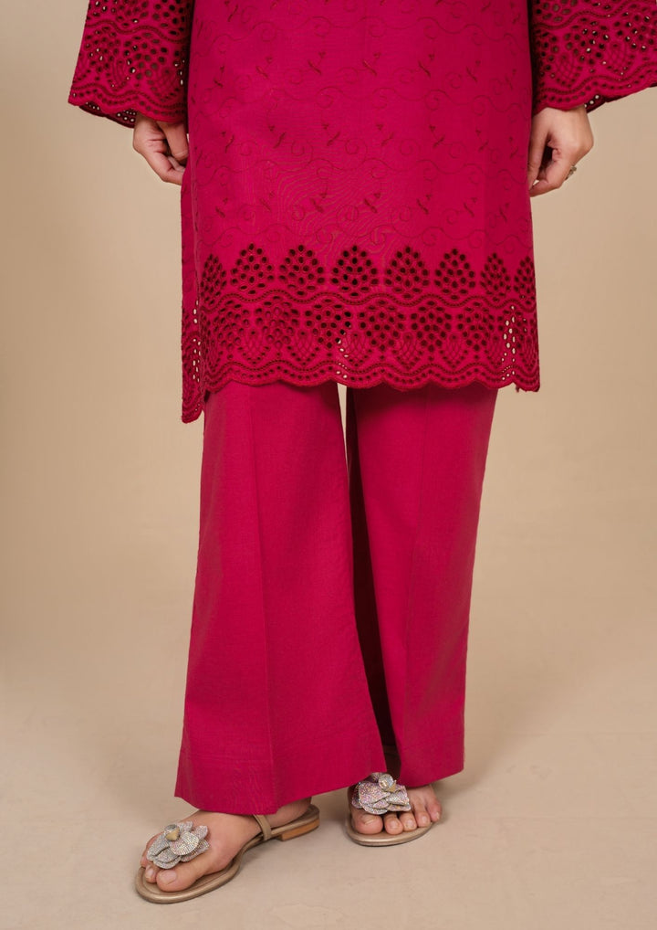 2pc Schiffli Embroidered Cambric Carrot Set | BASANT-B25-0007