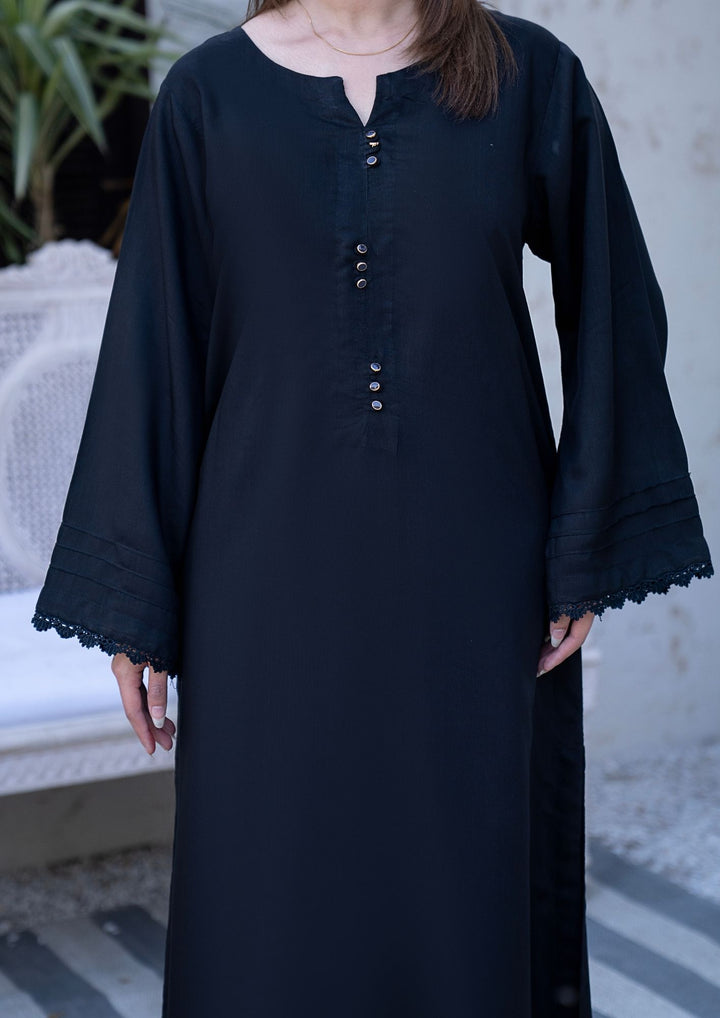 2Pc Silk Viscose Kaftan Black JUPITER-S26-0007