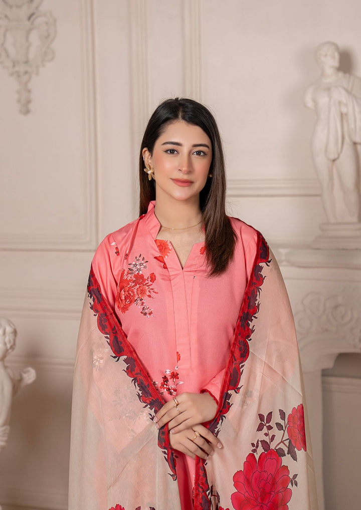 3Pc Printed Arabic Silk Lawn with Chiffon Dupatta Gulmeena-G26-0007