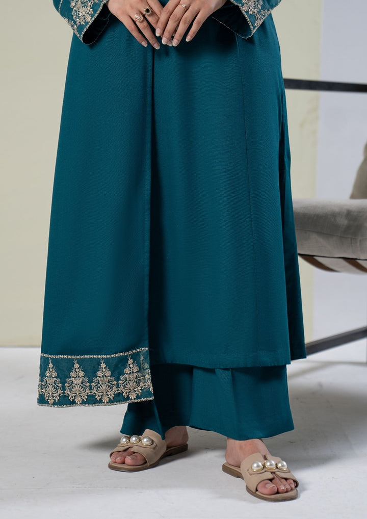 3Pc Embroidered Alpine Karandi Sea Green SAY-W26-0023