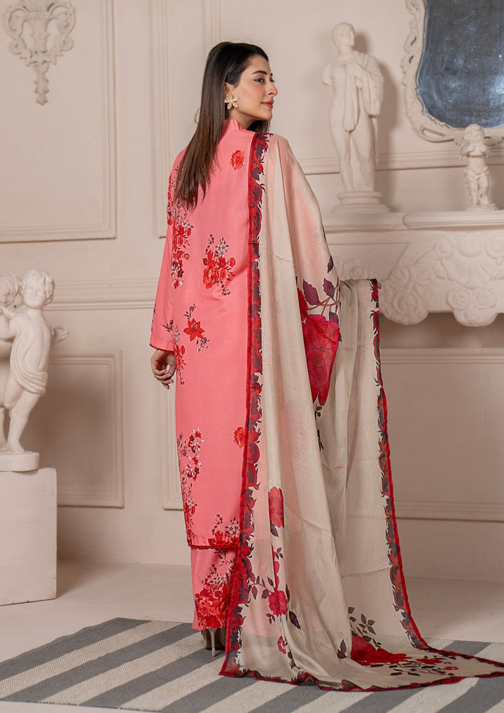 3Pc Printed Arabic Silk Lawn with Chiffon Dupatta Gulmeena-G26-0007