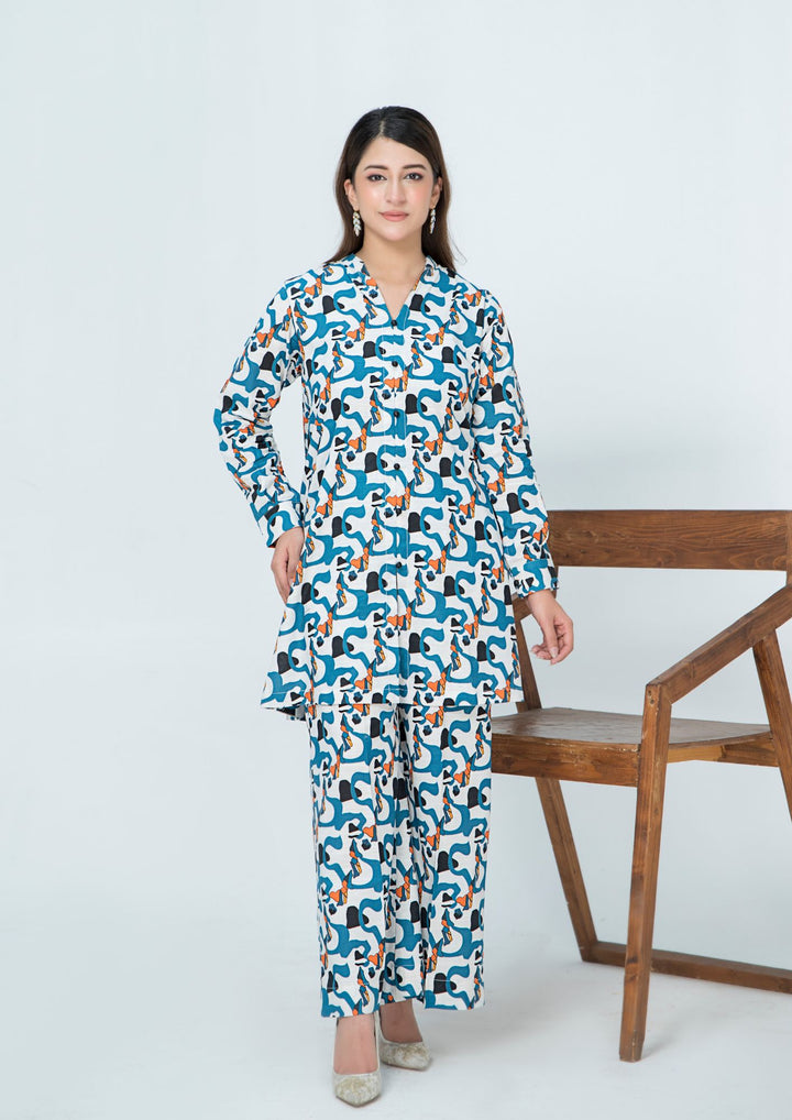 2pc Gold Khaddar Digital Print AML-W25-0038