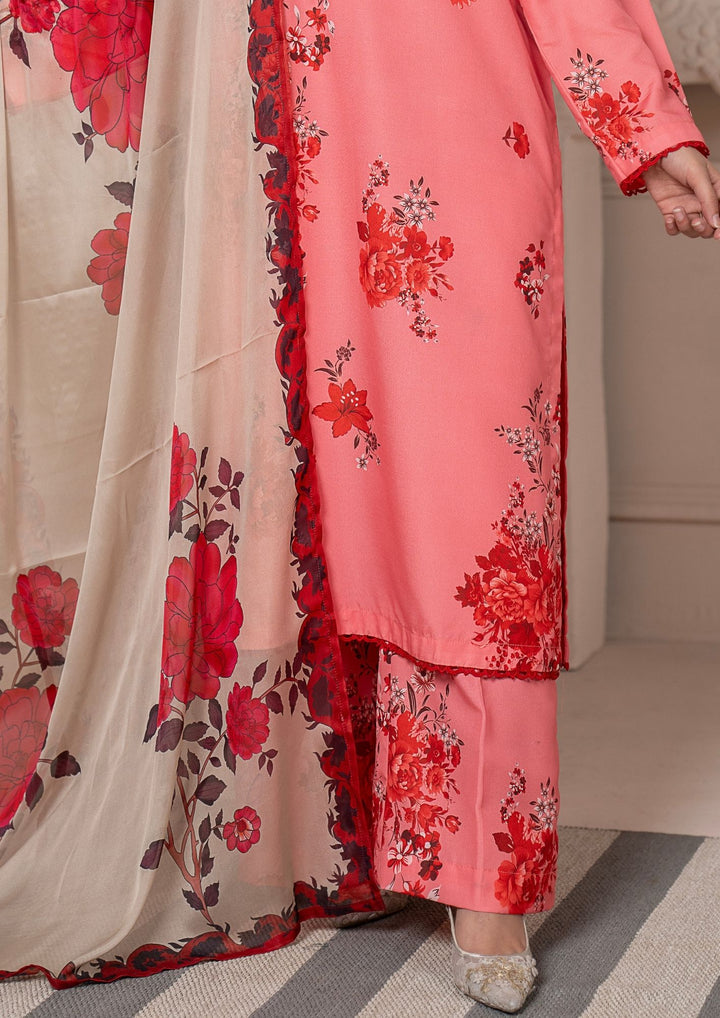 3Pc Printed Arabic Silk Lawn with Chiffon Dupatta Gulmeena-G26-0007