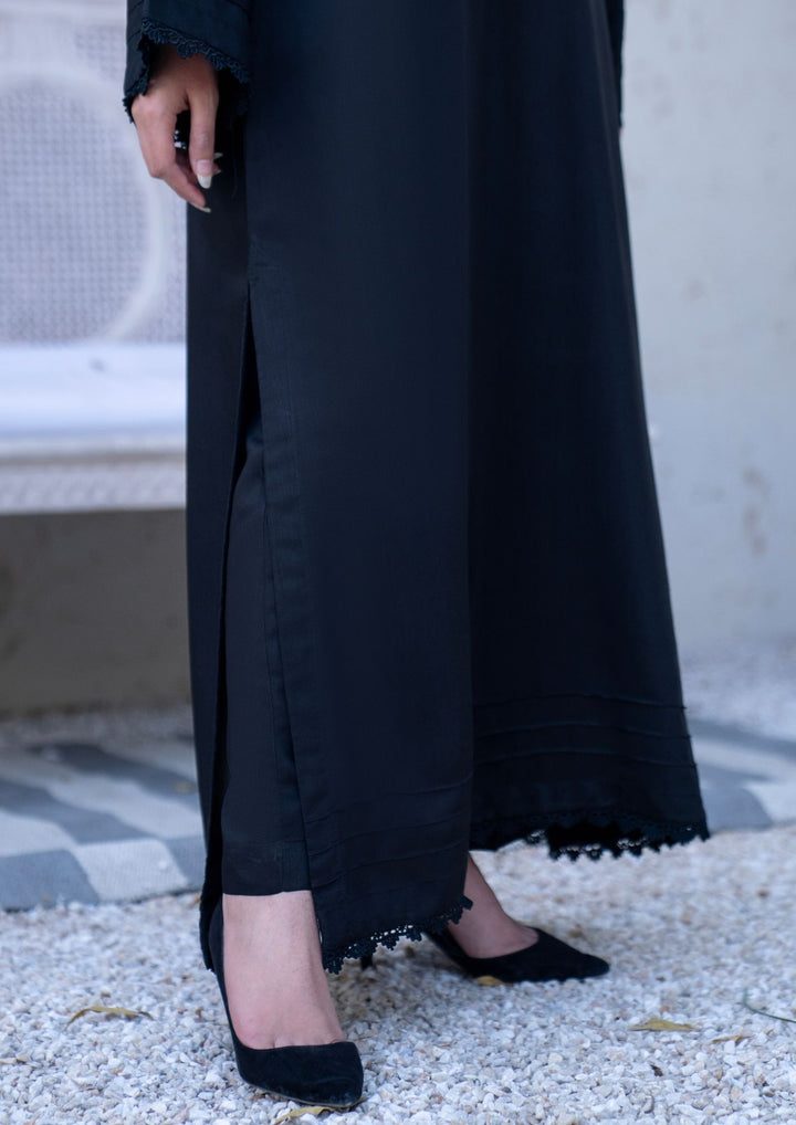 2Pc Silk Viscose Kaftan Black JUPITER-S26-0007