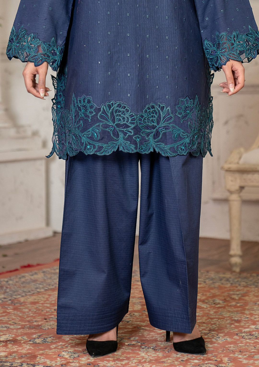 2Pc Multi Embroidered Lawn Teal Blue RIW-R26-0047
