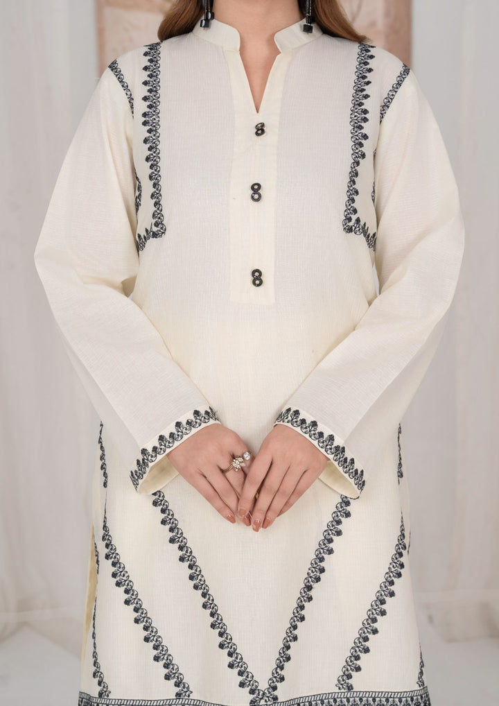 2Pc White Embroidered Lawn vanilla RIW-R26-0021