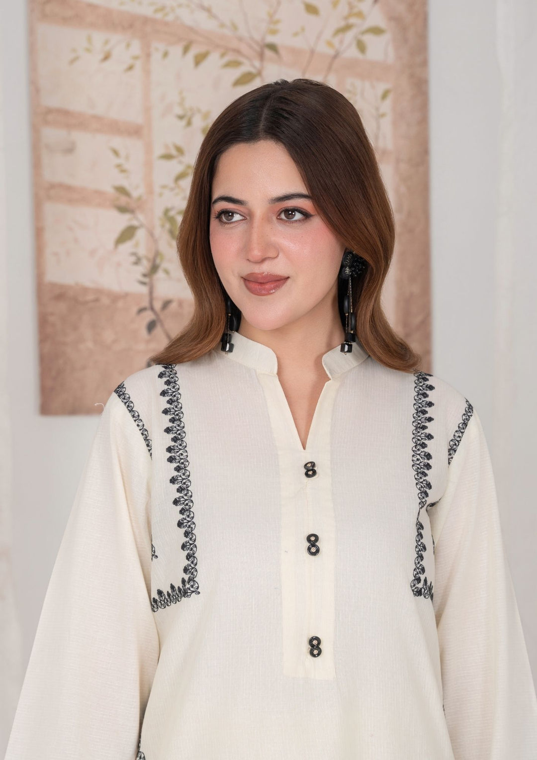 2Pc White Embroidered Lawn vanilla RIW-R26-0021