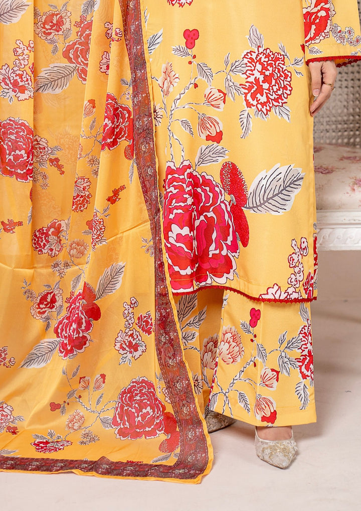 3Pc Printed Arabic Silk Lawn with Chiffon Dupatta Gulmeena-G26-0008
