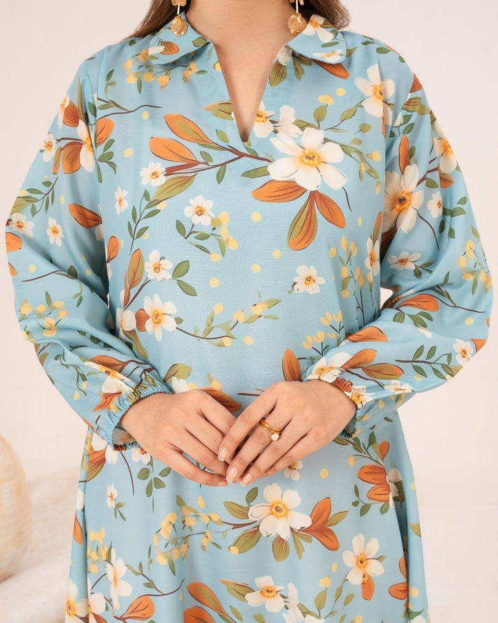 1Pc Digital Print Swiss Silk Long Tunic JUPITER-F25-0038