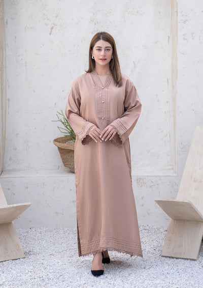 2Pc Silk Viscose Kaftan Beige JUPITER-S26-0006