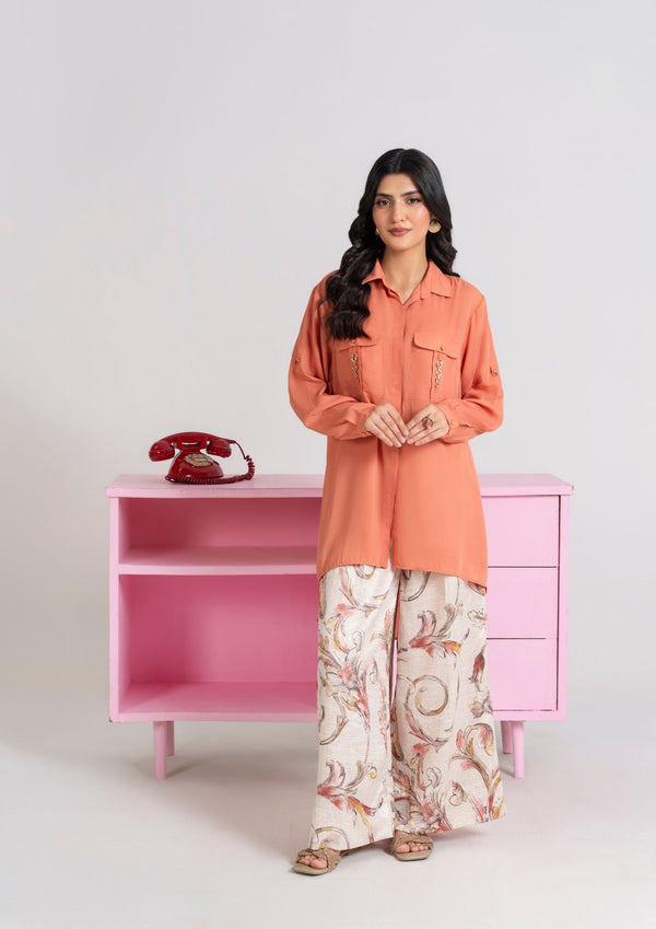 2PC Dyed Georgette Shirt with Digital Print Trouser JUPITER-F25-0002