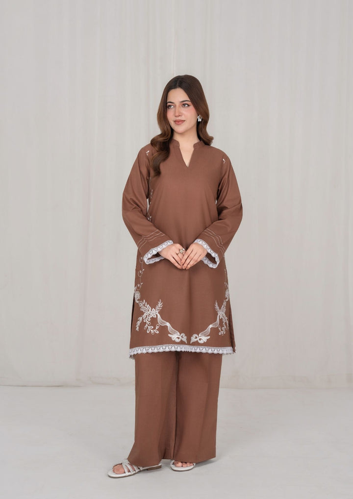 2Pc Brown Embroidered Lawn RIW-R26-0024