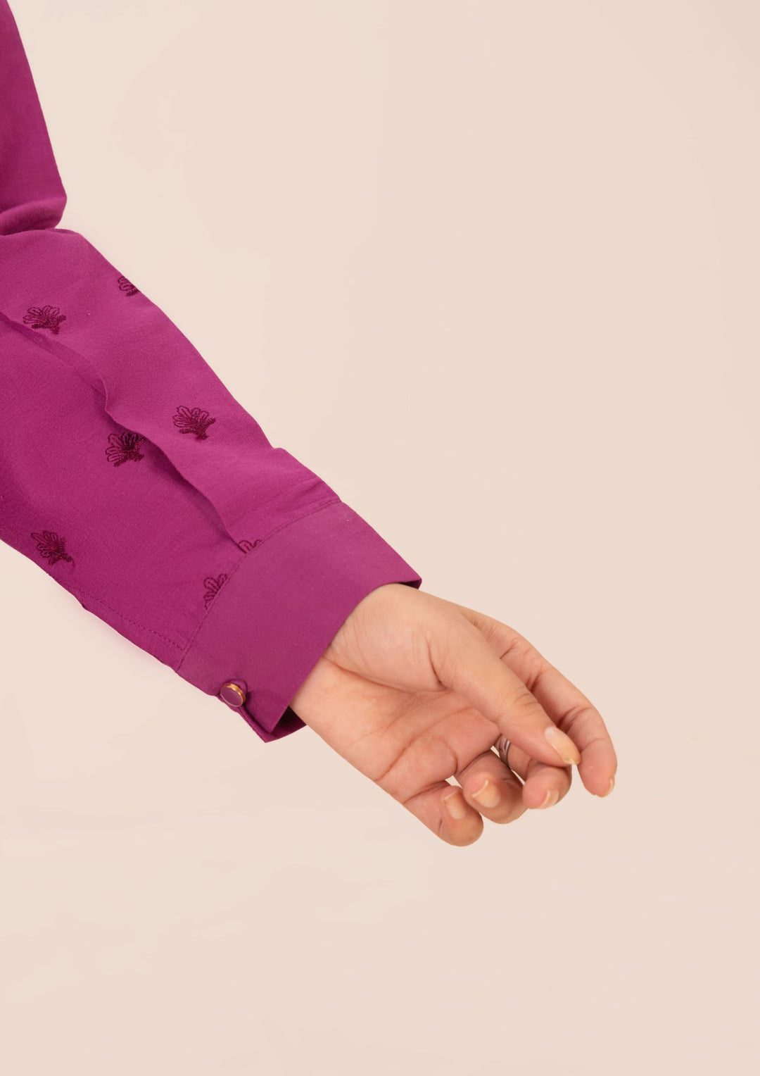 2pc Schiffli Embroidered Cambric Magenta Set Rozana-W25-0027